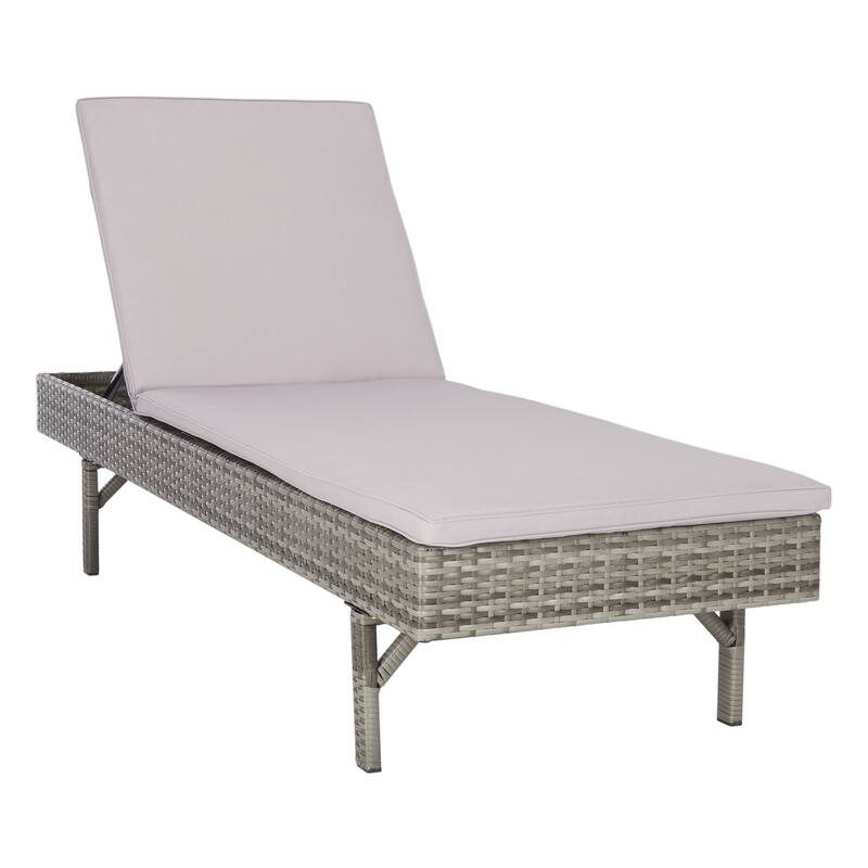 SAFAVIEH Outdoor Sanaa Sun Lounger with Cushion - 25Wx77Dx41H
