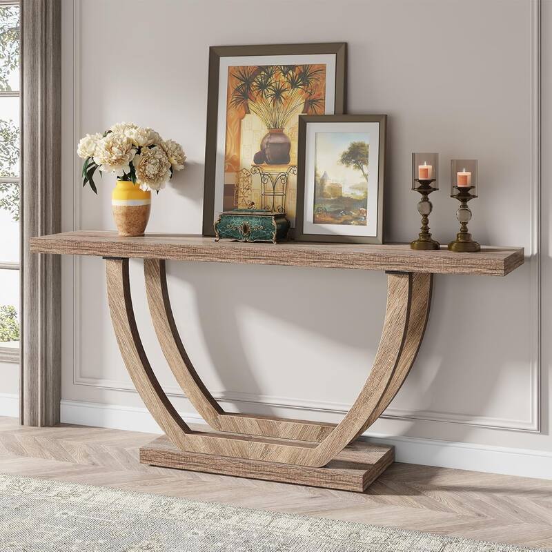 Console Entryway Table Farmhouse, 63 Inches Sofa Table for Entryway
