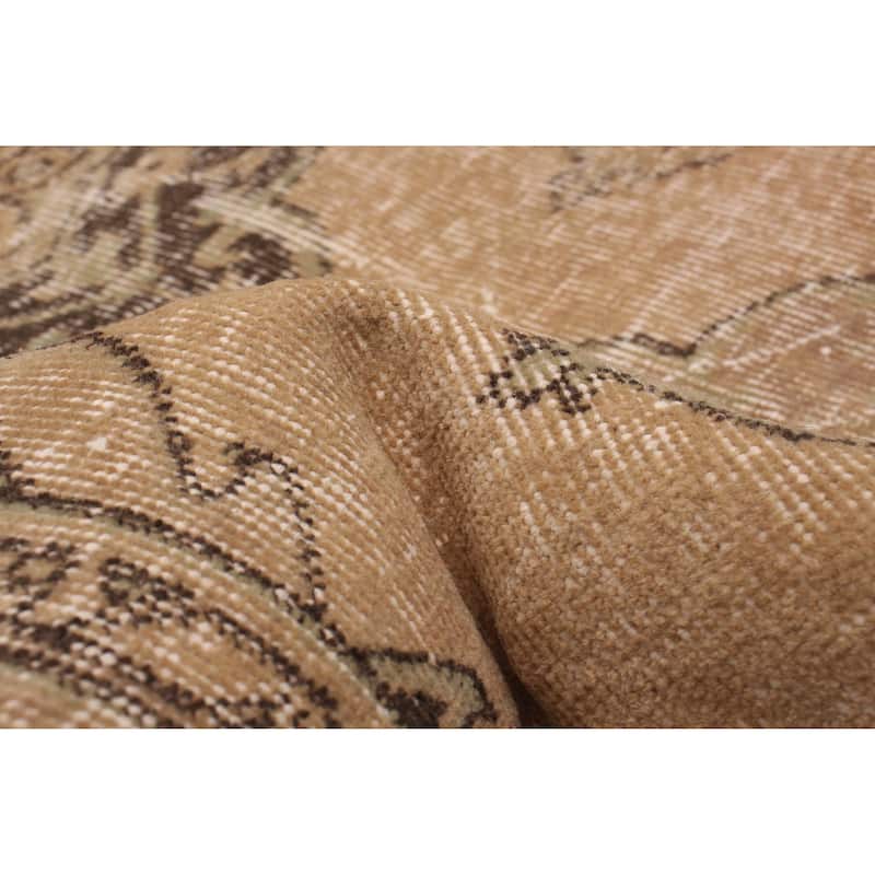 ECARPETGALLERY Hand-knotted Antalya Vintage Tan Wool Rug - 4'5 x 12'7