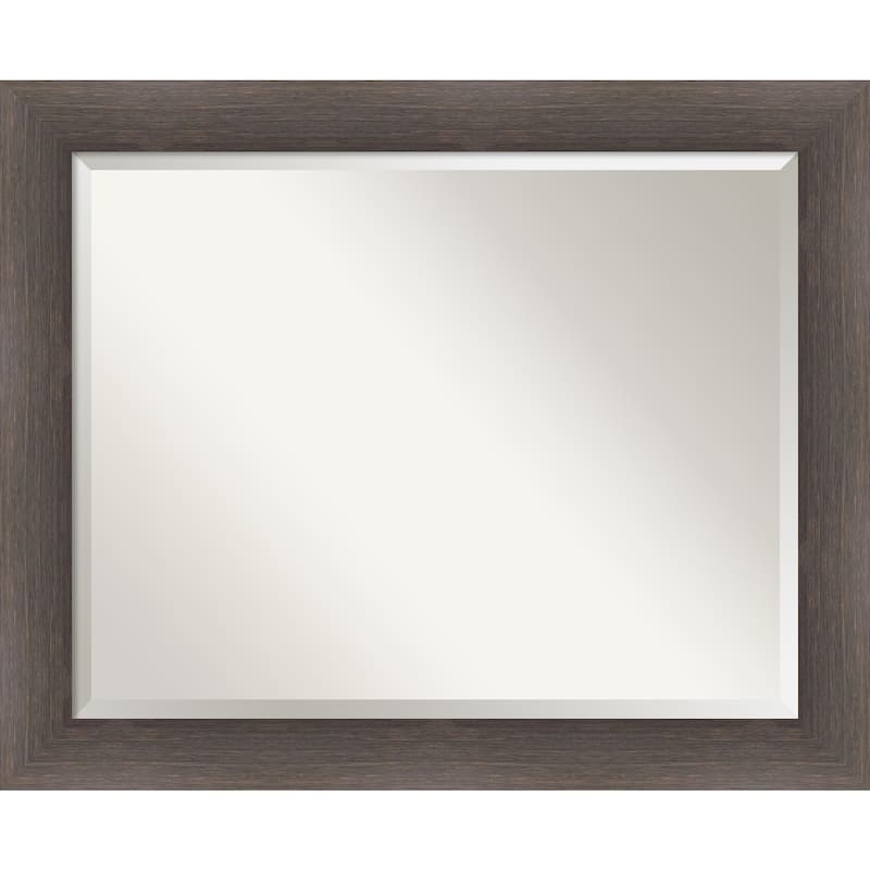 Beveled Wood Bathroom Wall Mirror - Hardwood Chocolate Frame - Hardwood Chocolate