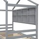 preview thumbnail 6 of 22, Twin Size House Bed with Roof Frame, Bedside-shelves, Under Bed Storage Unit