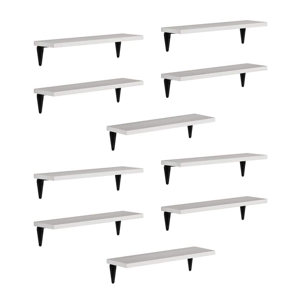 Wallniture Arras 17x4.5" Floating Bookshelves, Hanging Shelves for Living Room, Farmhouse Decor, Custom Finish and Piece Options