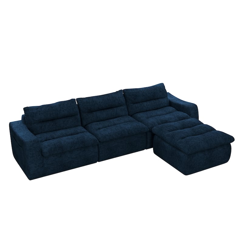 Ultra Comfy Lazy Beanbag Sofa, Modular L-Shape Compact Combined Seat