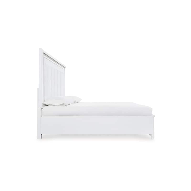 Signature Design by Ashley Chalanna White California King Upholstered Platform Storage Bed