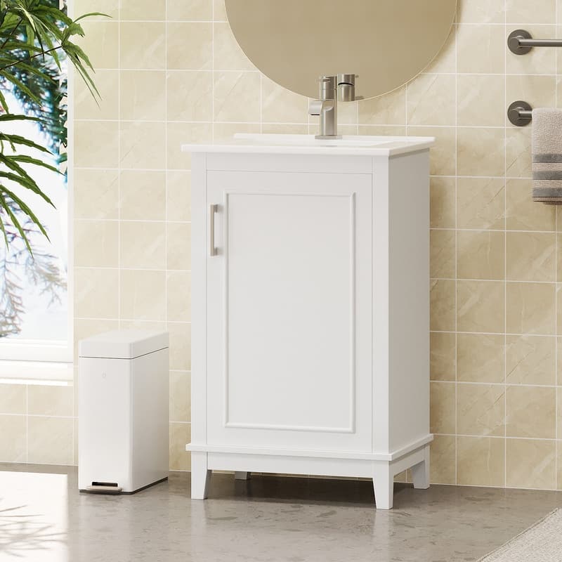 MEDUNJESS 20'' Bathroom Vanity with Ceramic Sink, Bathroom Storage Cabinet