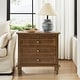 preview thumbnail 4 of 51, Muriel Farmhouse 3 Drawers Nightstand with Built-In Outlets by HULALA HOME Walnut