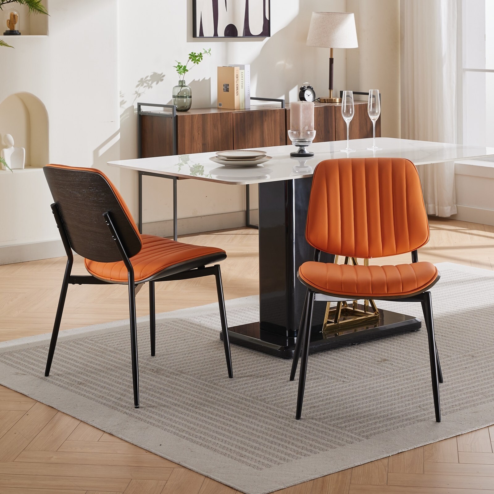 Dining room chairs with stainless steel legs sale
