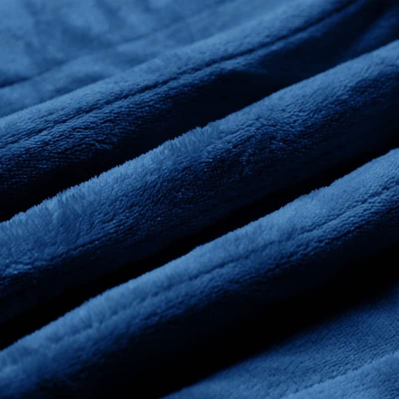 Flannel and Sherpa Fleece Throw Heated Blanket with a Controller