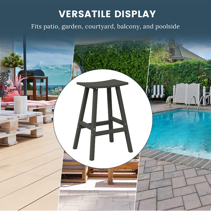 Laguna Hdpe All Weather Outdoor Patio 29" Saddle Seat Bar Stool (Set Of 2)