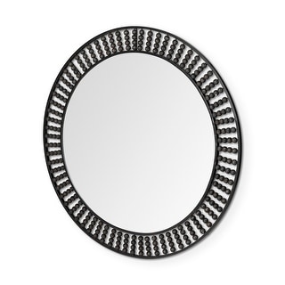 Mercana Claiborne Metal Frame With Wooden Beads Round Mirror - 42" x 42"
