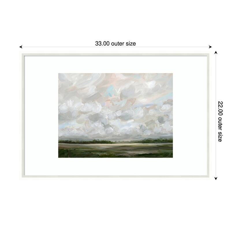 Muted Prairie by Nicole Walsh Wood Framed Wall Art Print - 33 x 22 in
