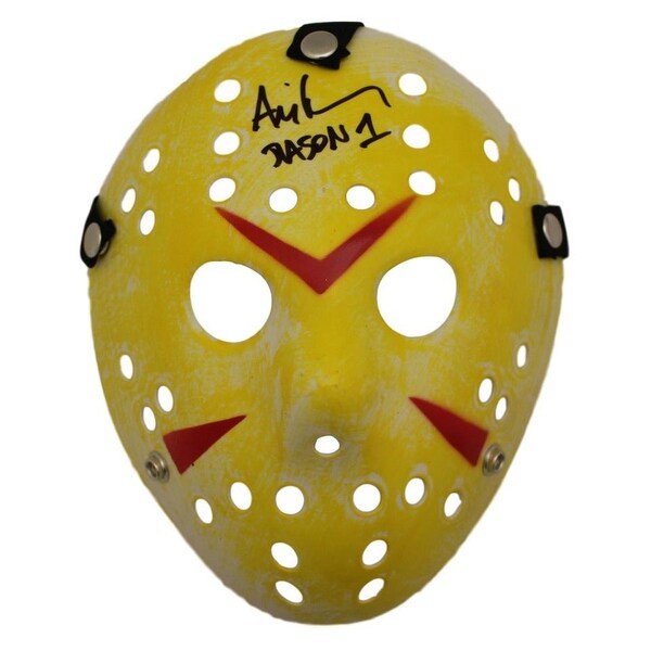 Photographs Entertainment Memorabilia Ari Lehman Jason Voorhees Friday The 13th Signed Mask Jason 1 Yellow And Red Autographs Original Zsco Iq
