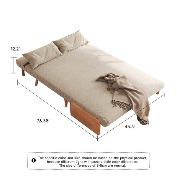 dimension image slide 1 of 22, JASIWAY Modern Upholstered Convertible Sofa Bed