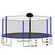 preview thumbnail 10 of 12, 16FT Trampoline with Basketball Hoop pump and Ladder(Inner Safety Enclosure) Recreational Kids Trampoline