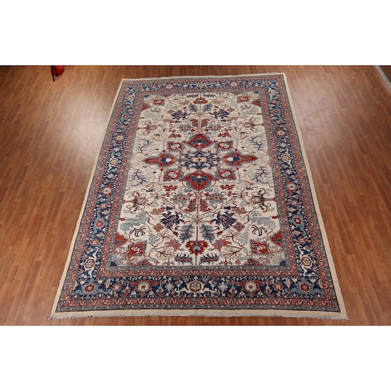 Kazak Oriental Large Area Rug Hand-Knotted Wool Carpet - 9'11" x 13'8"