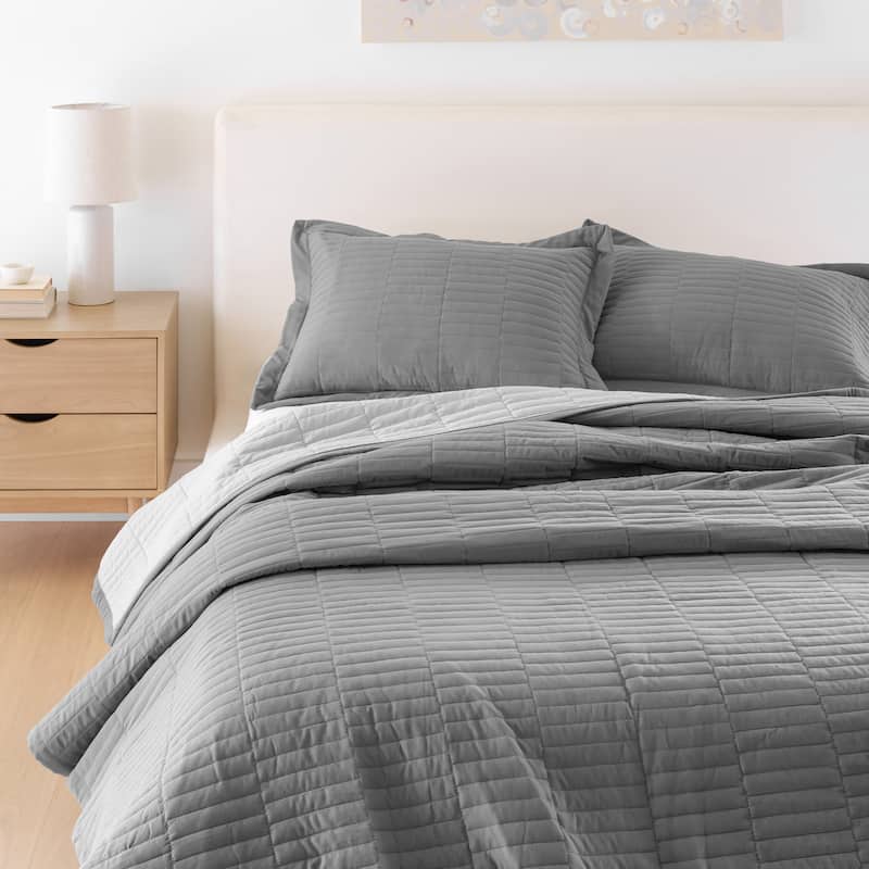 Jennifer Adams Codora 3pc. Wrinkle-Resistant Reversible Coverlet Set