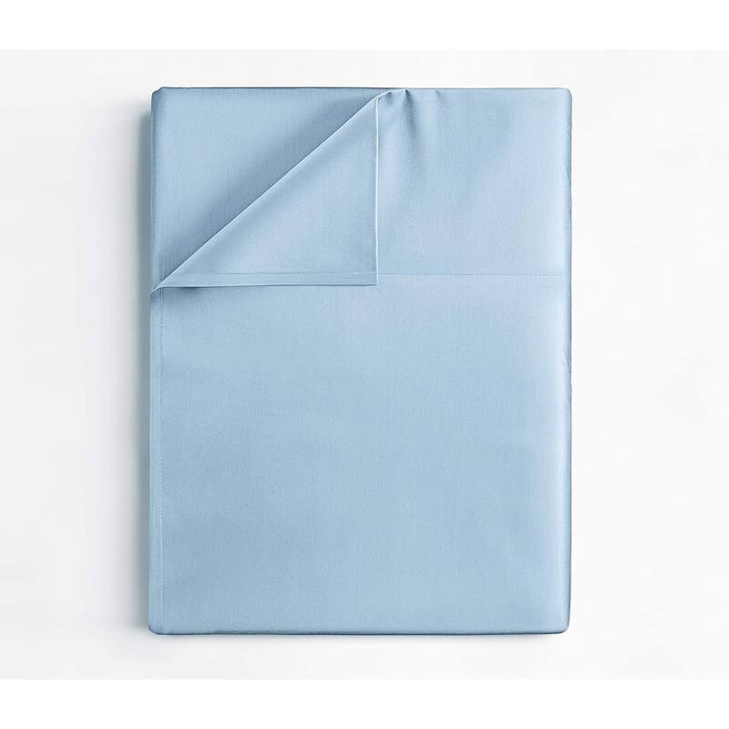 CGK Linens Solid Double Brushed Microfiber Single Flat Sheet/ Top Sheet - Light Blue - King