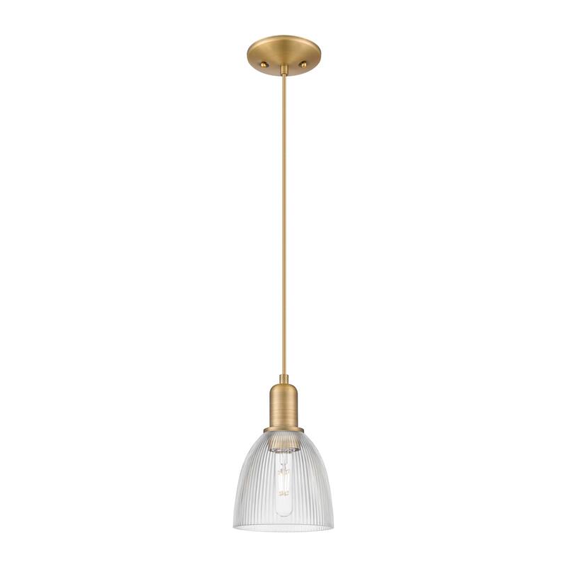 Innovations Lighting Endless Possibilities Arcadia - Castile - 1 Light 6" Cord Hung Mini Pendant - Clear/Brushed Brass