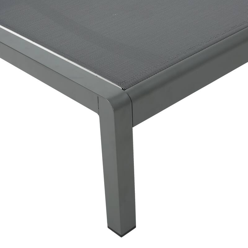 Cape Coral Dark Grey Aluminum & Mesh Outdoor Chaise Lounge (Set of 4) by Christopher Knight Home