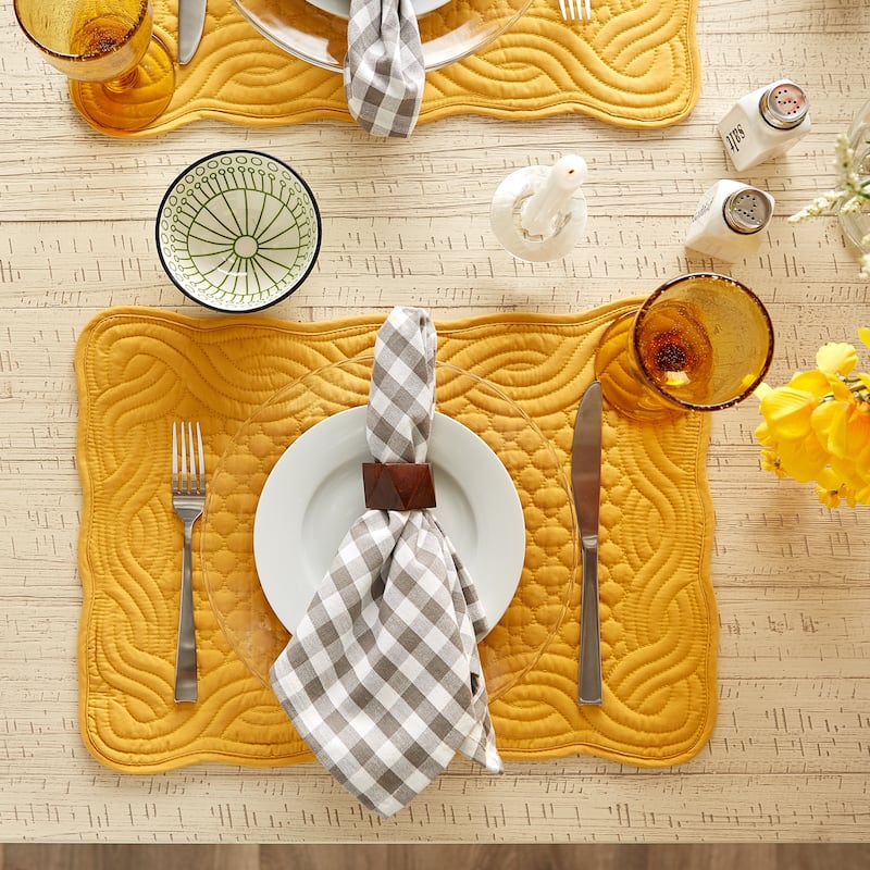 DII French Blue Quilted Farmhouse Placemat (Set of 6)