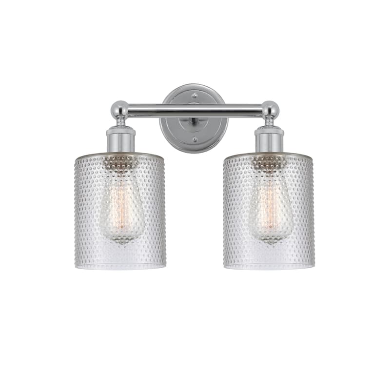 Innovations Lighting 616-2W-12-14 Cobbleskill Vanity Cobbleskill 2 - Polished Chrome / Clear