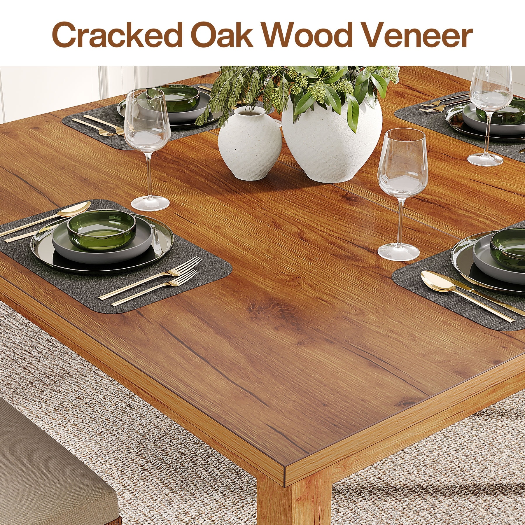 39.4 Inches Square 2-4 People Dining Table with Solid Wood Legs