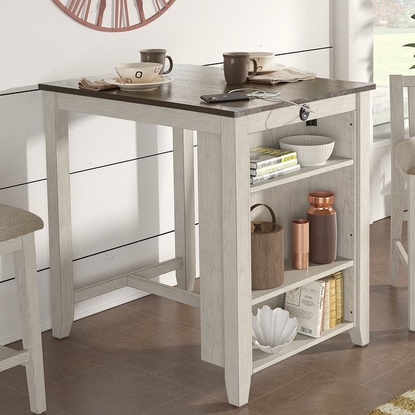 Beck Wood Counter Height Dining Table with USB by iNSPIRE Q