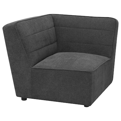 Suri 37 Inch Modular Corner Wedge, Soft Modern Boucle Fabric, Gray