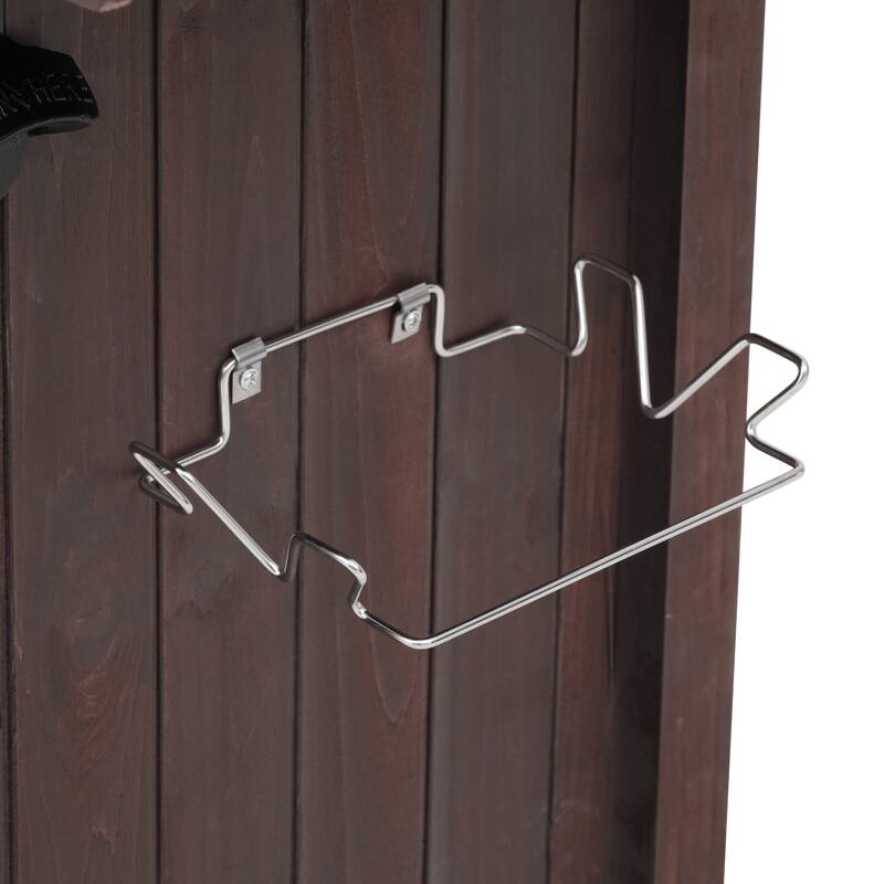 54 Inch Outdoor Kitchen Island with Stainless Steel Top Fir Wood Storage