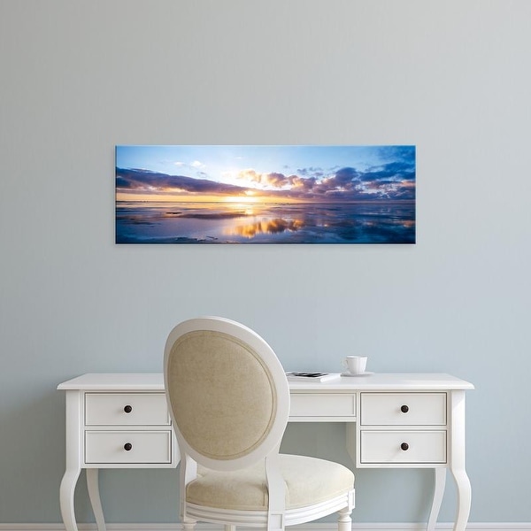 Easy Art Prints Panoramic Images's 'Sunrise On Beach, North Sea, Germany' Premium Canvas Art