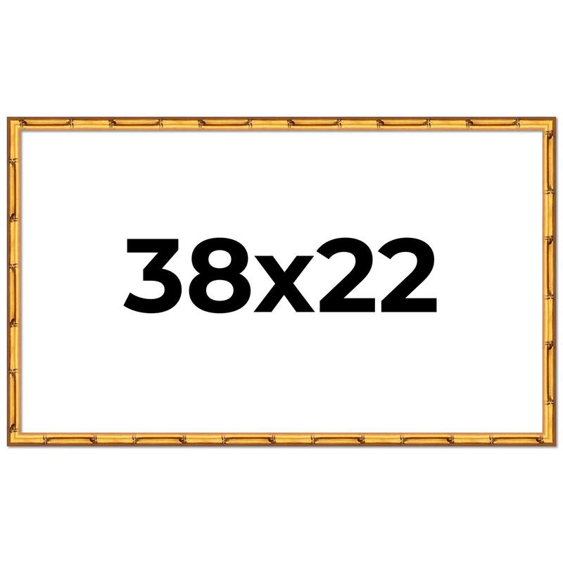 38x22 Frame Gold Bamboo Picture Frame Modern Photo Frame Includes UV Acrylic Shatter Guard Front Acid Free Foam Backing Board