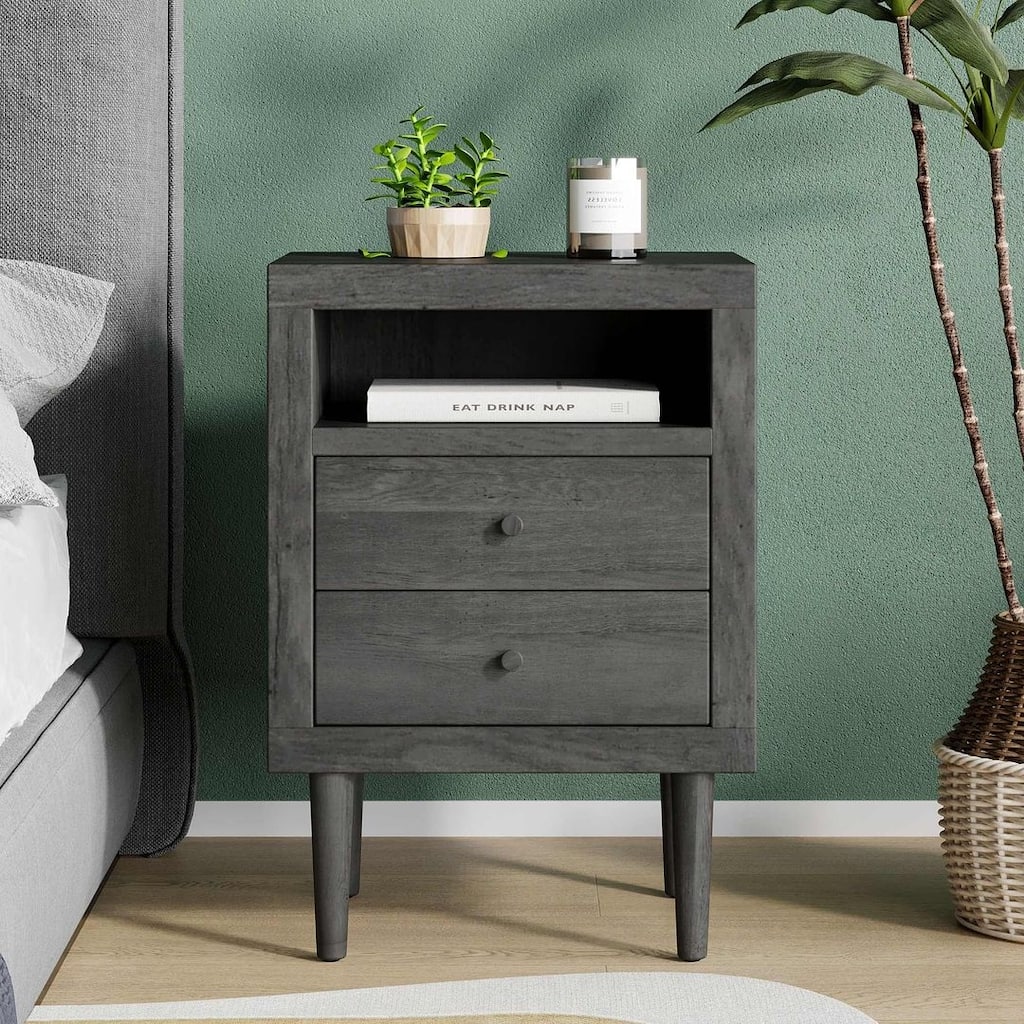 18.65'' L Modern 2-Drawer Nightstand by Christopher Knight Home