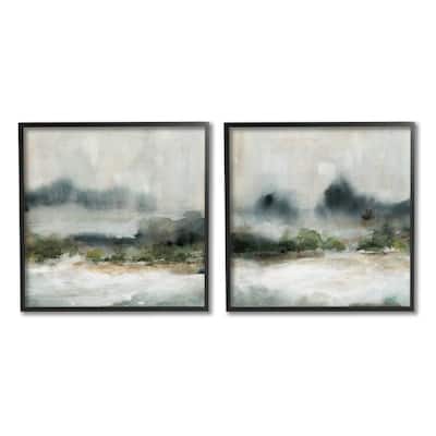 Stupell Somber Abstract Landscape Mountain Watercolor Details 2 Piece Framed Wall Art, Design by Carol Robinson