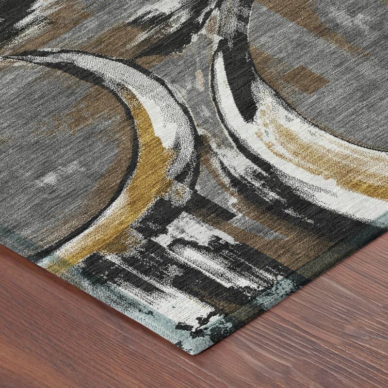 Machine Washable Indoor/ Outdoor Modern Erie Chantille Rug