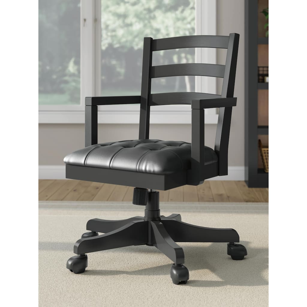 Signature Design by Ashley Wildenauer Black Home Office Desk Chair - 22.25" W x 21.5" D x 36" H
