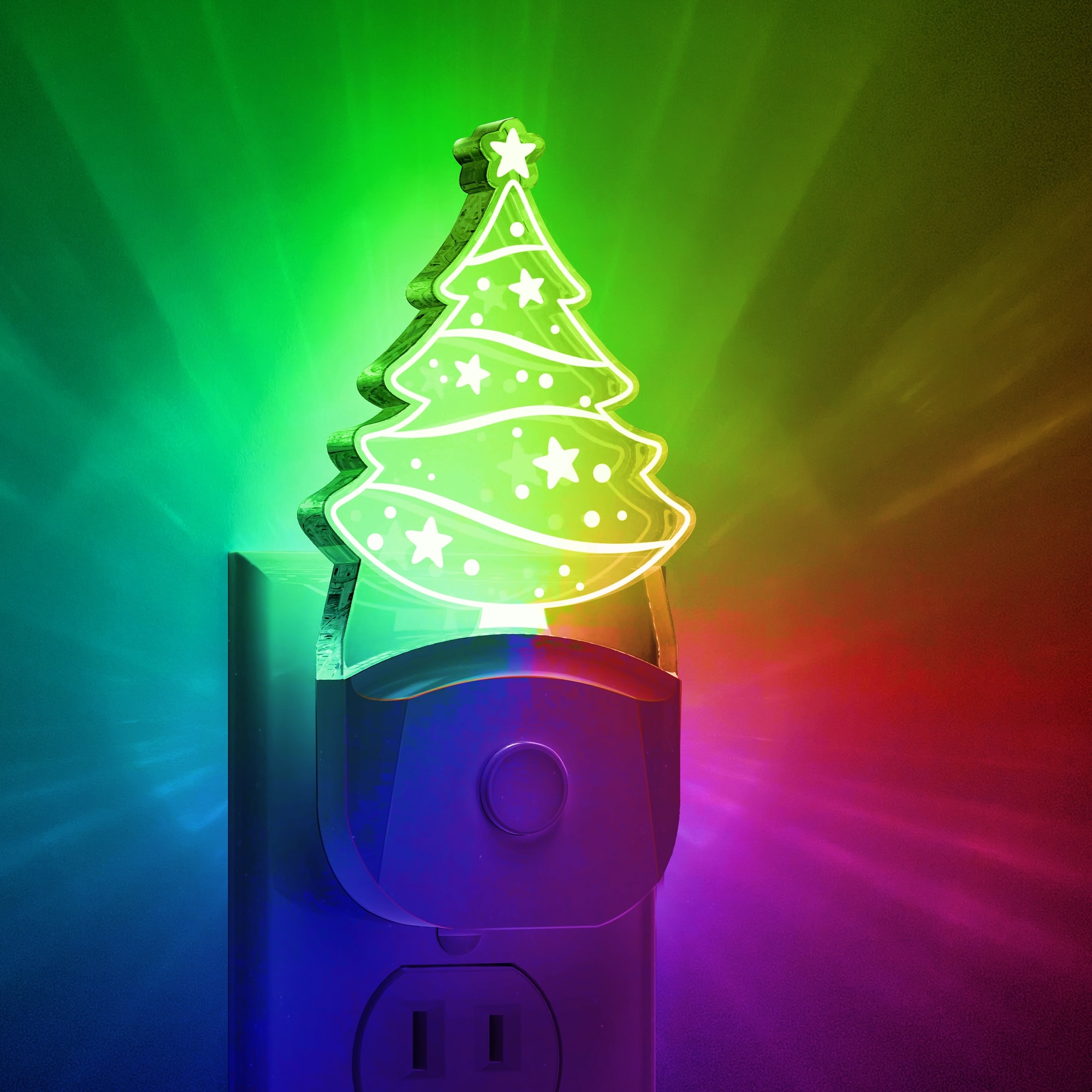 Christmas night lights plug in outlet