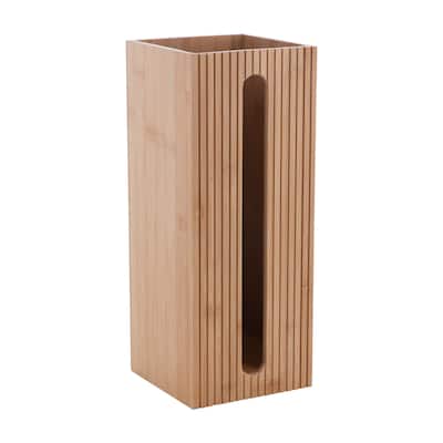 Bath Bliss Square Bamboo Tissue Roll Reserve - Natural - 5.71 x 5.71 x 14.17
