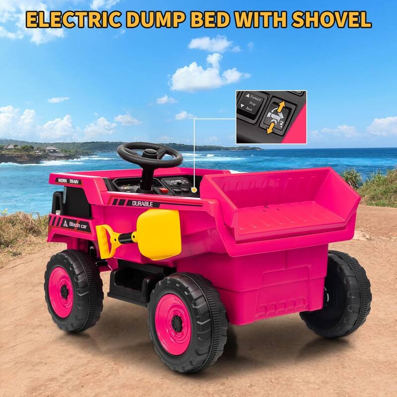 12V Ride On Dump Truck for Kids 4 Wheeler Construction Vehicles with Remote Control for Kids 3-8