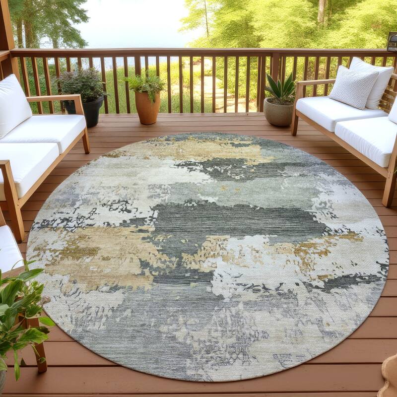 Machine Washable Indoor/ Outdoor Chantille Rug - Basil - 8' x 8'