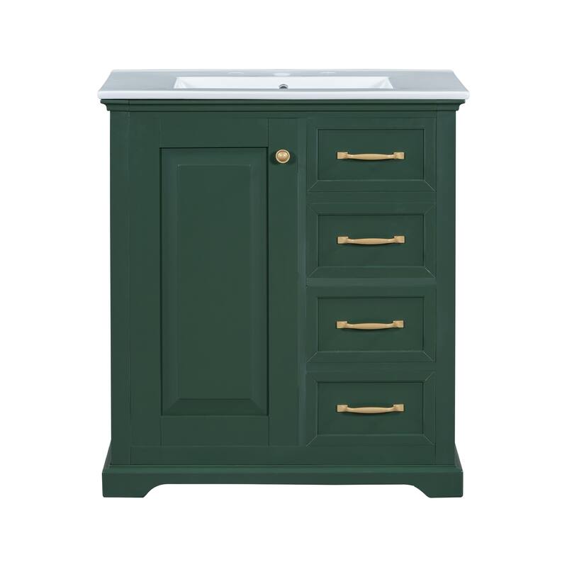 30" Bathroom Vanity with Sink - Green