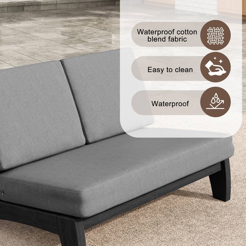 Outdoor Acacia Wood Patio Furniture Set - 4 Piece All Weather Conversation Set