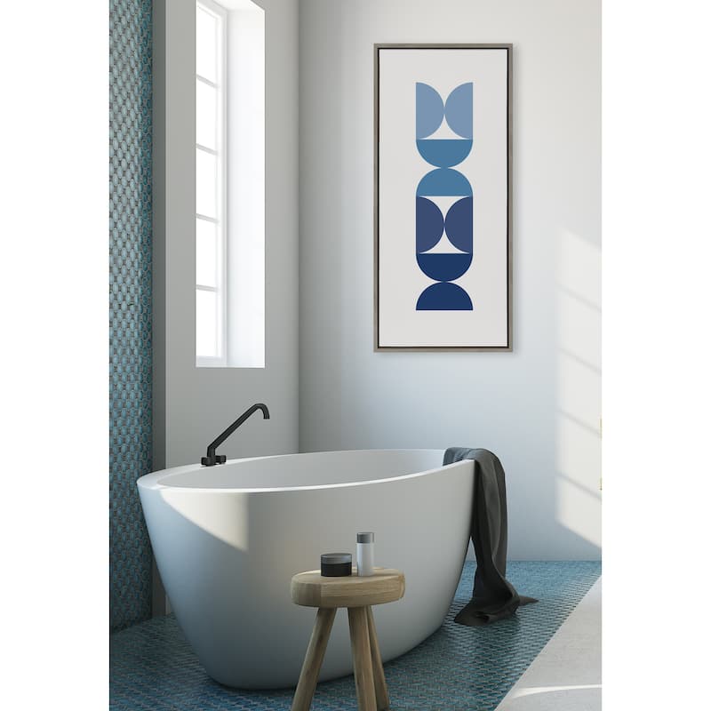Kate and Laurel Circles Curves Blues Canvas by Creative Bunch Studio