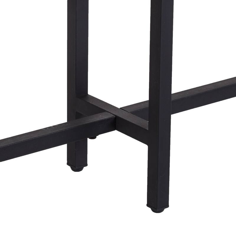 Espresso Wood Rectangular Console Table with Black Iron Frame - 54” L x 10” W x 30” H