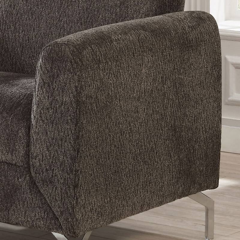 Kopitseva Contemporary Grey Fabric Padded Chair by Strick & Bolton