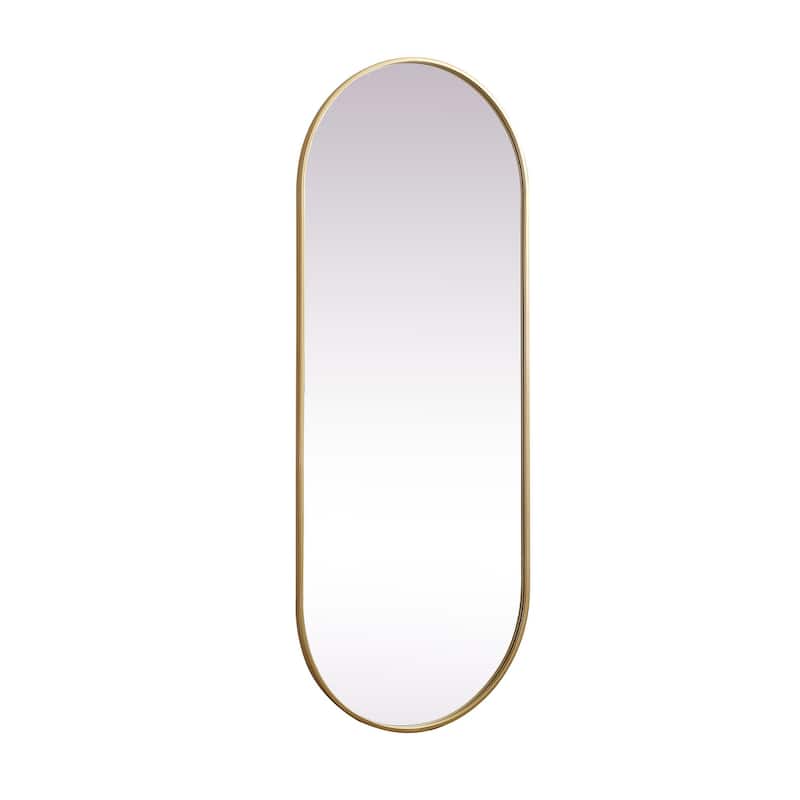 Indigo Home Metal Frame Oval Mirror 24x60 Inch