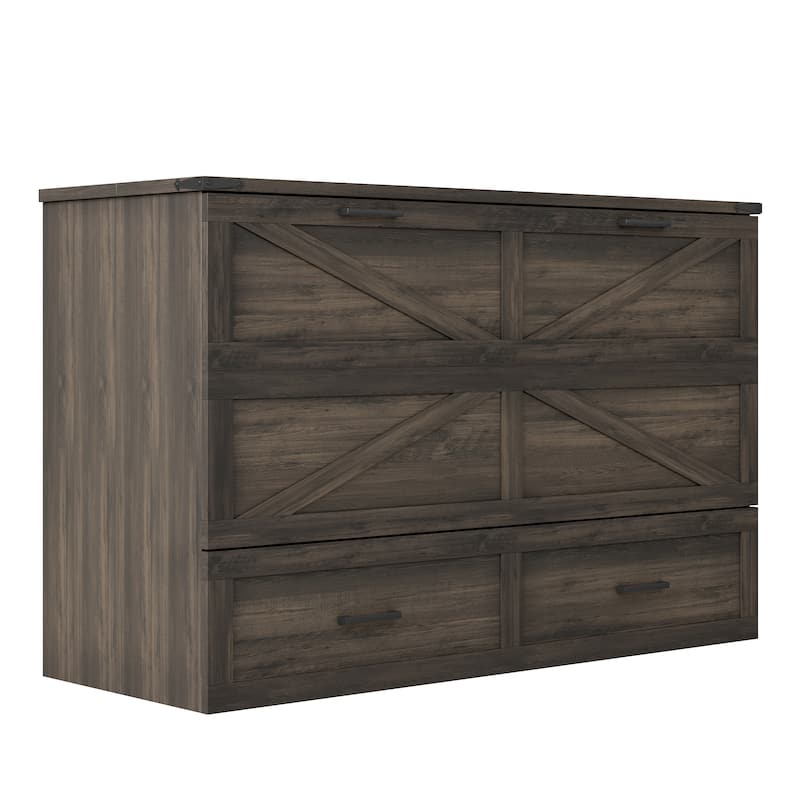 Farmhouse Murphy Cabinet Bed with Charging Station