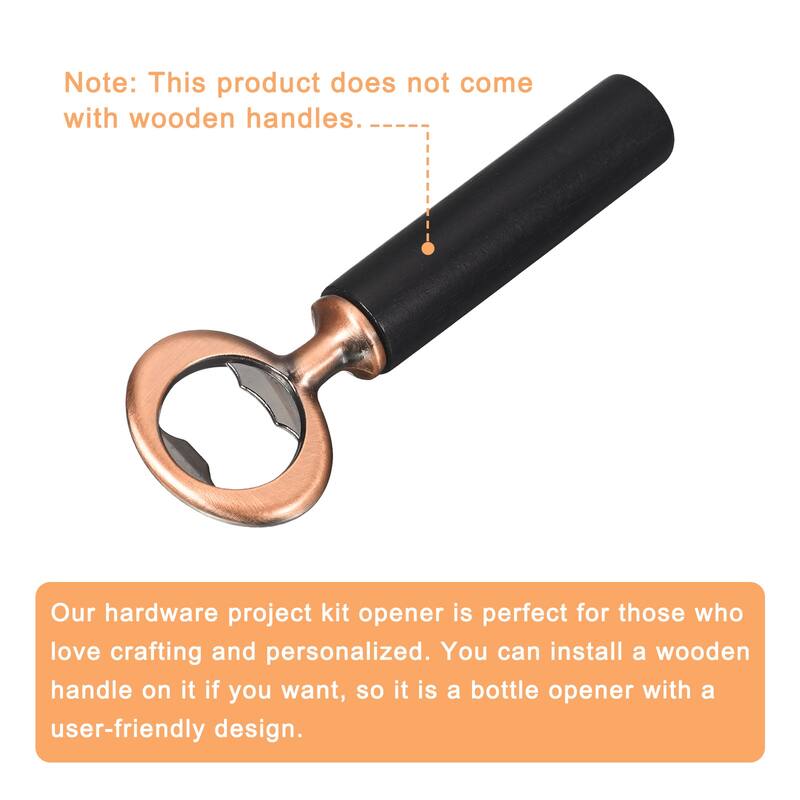 Bottle Opener, 4Pcs 80mm Zinc Alloy Threaded Hardware for DIY Craft - Red Bronze
