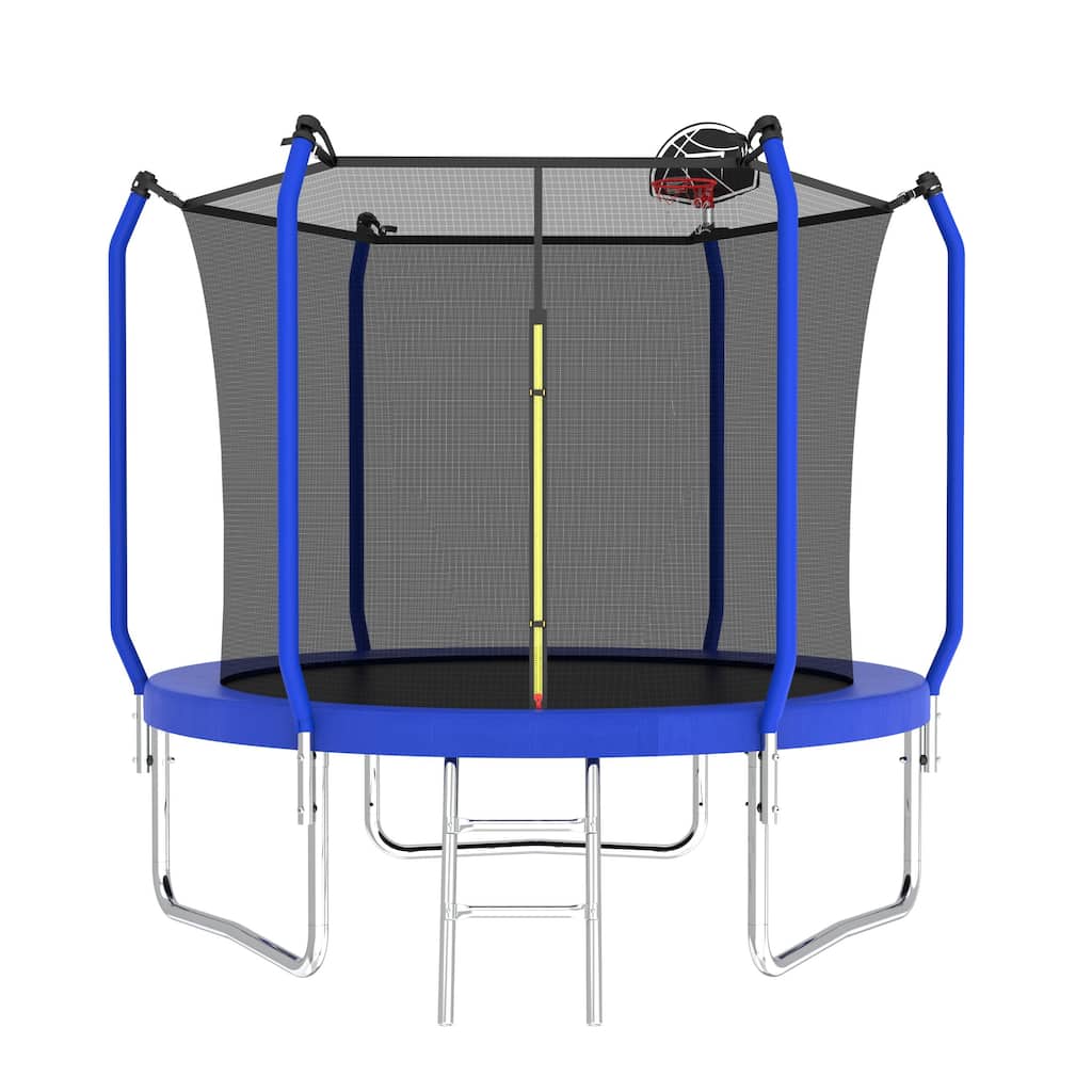 YC Springfree Trampoline - No-Gap Design, Green - Blue - 96.06