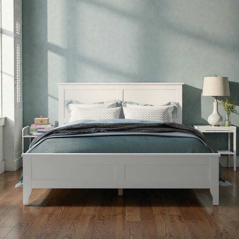 Modern Solid Wood Platform Bed Frame with Wooden Slats Support, No Box Spring Needed, Full Queen King