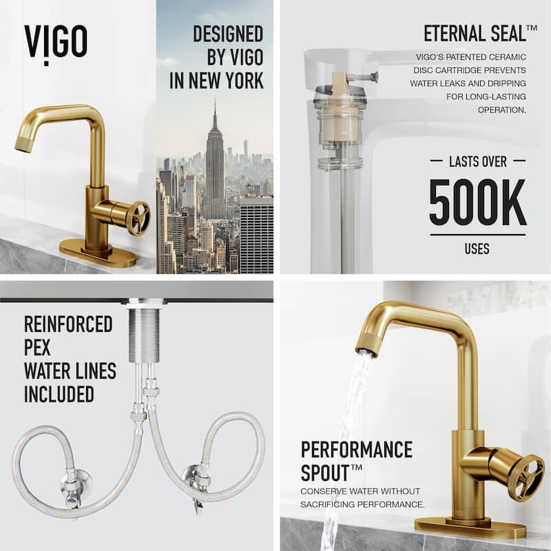 VIGO Cass 9" H Single Handle Single Hole Bathroom Faucet